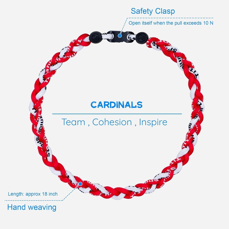 SUPBOMM Baseball Rope Necklaces, League Team Colors Braided Necklace, Baseball Team Gifts - Image 2